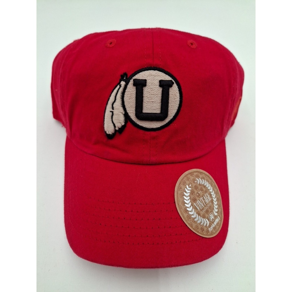 Utah Utes TOW Red Vintage Crew Adjustable Strapback Slouch Hat, New